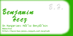 benjamin hecz business card